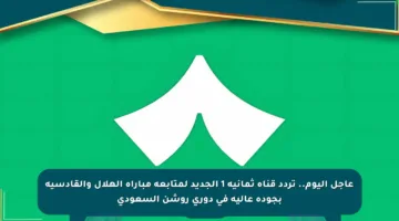 عاجل اليوم.. تردد قناة ثمانية 1 الجديد لمتابعة مباراة الهلال والقادسية بجودة عالية في دوري روشن السعودي